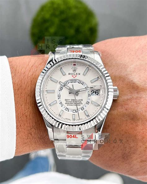 rolex sky dweller dial size|rolex sky dweller white face.